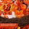 Lighted Fall Wreath with Metal Hanger, 16" Pre-lit Autumn Harvest Wreaths with 20 LED Lights